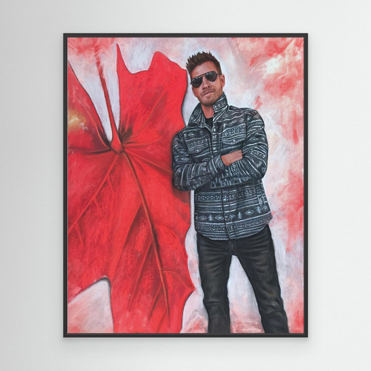 Echoes In Red - Chad Michael Collins Pastel Portrait Canvas Print