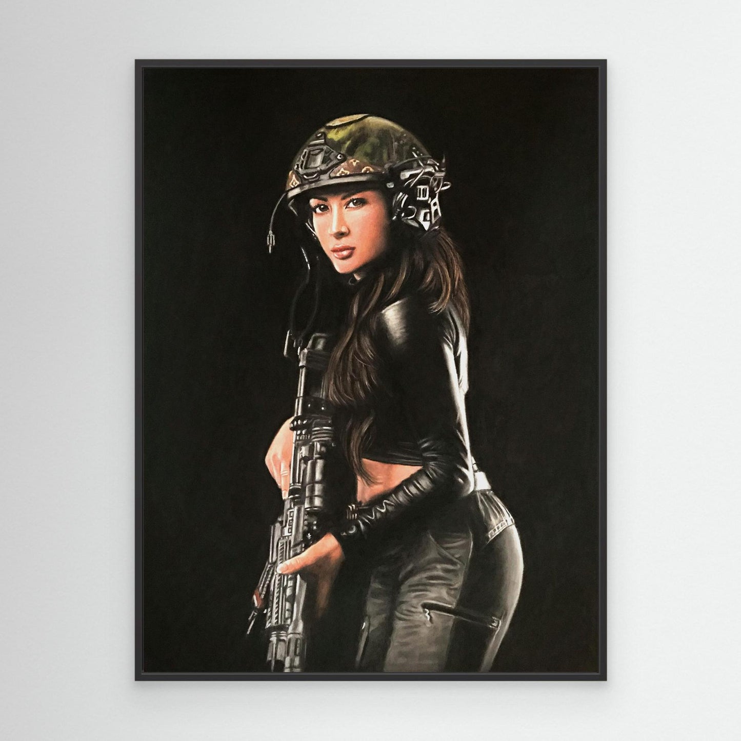 "Shadow Hunter" Pastel Portrait Canvas Print