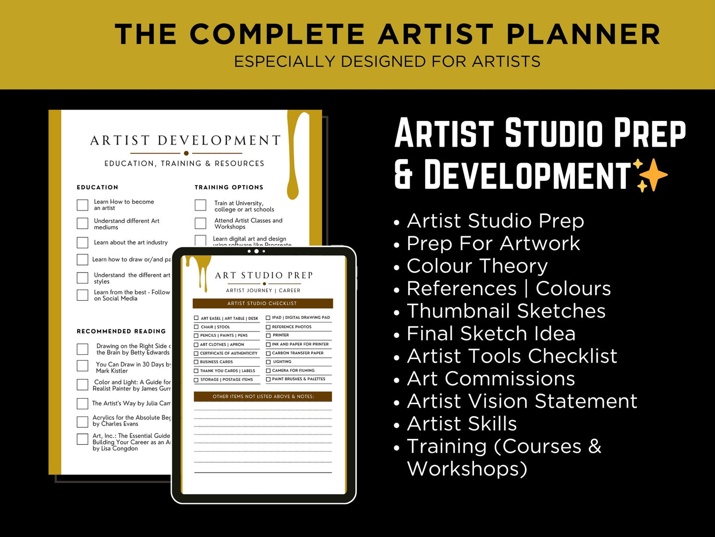 The Artist Planner | A4 & 8.5x11" Printable PDF | Art Business & Studio Organiser