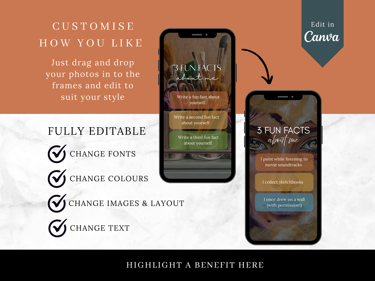 100 Editable Instagram Story Templates for Artists | Canva Social Media Kit for Art Marketing