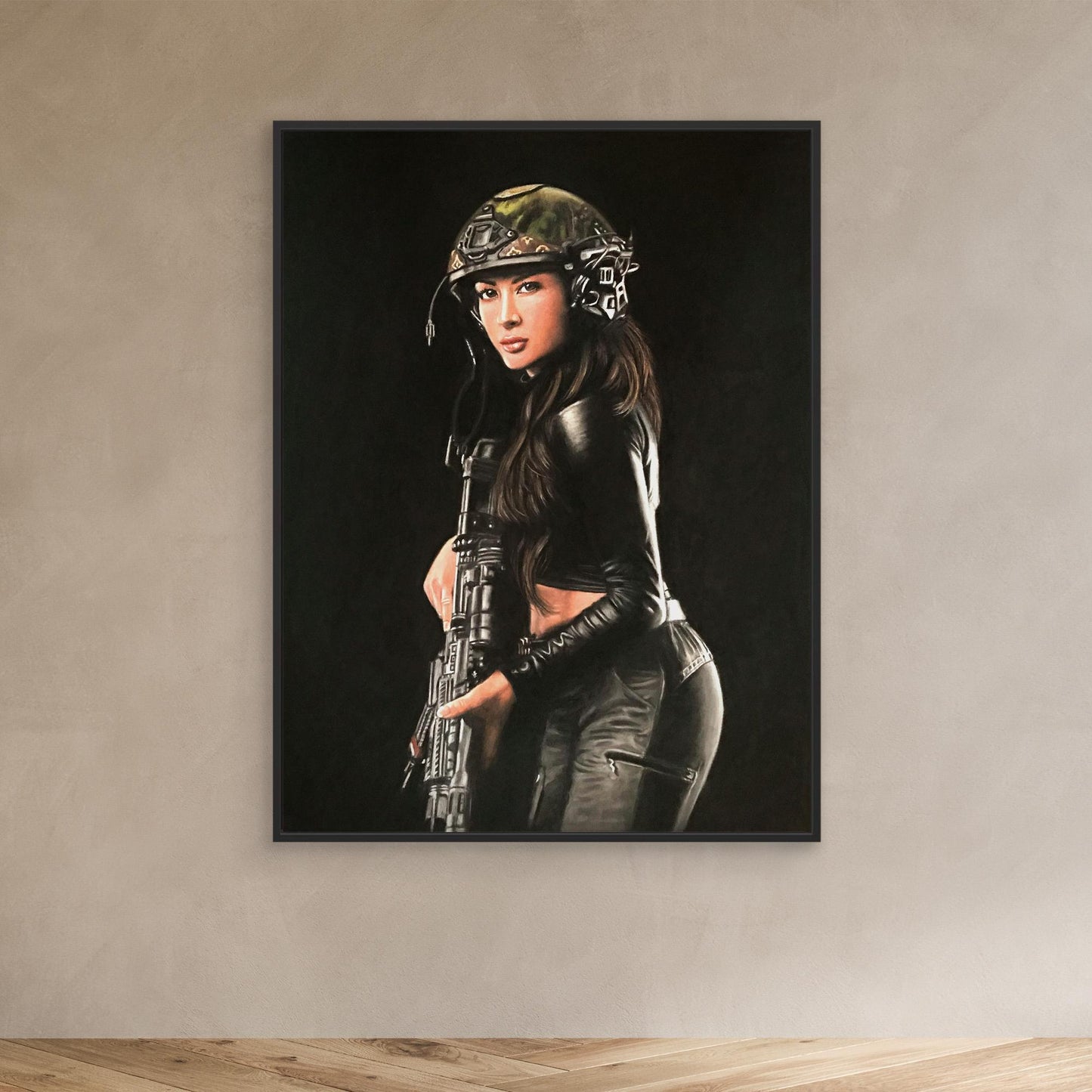 "Shadow Hunter" Pastel Portrait Canvas Print