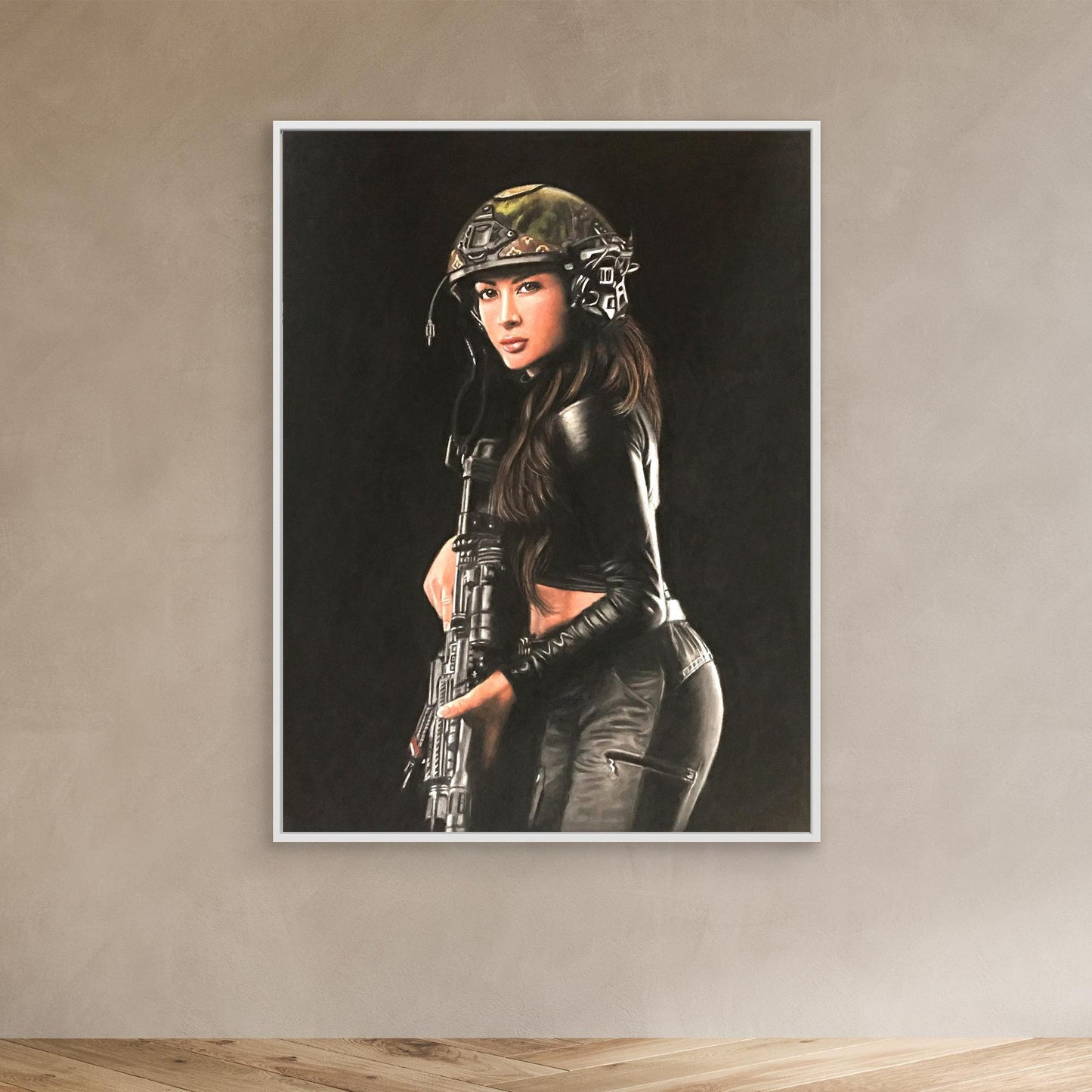 Shadow Hunter – April Nicol Pastel Portrait Canvas Print