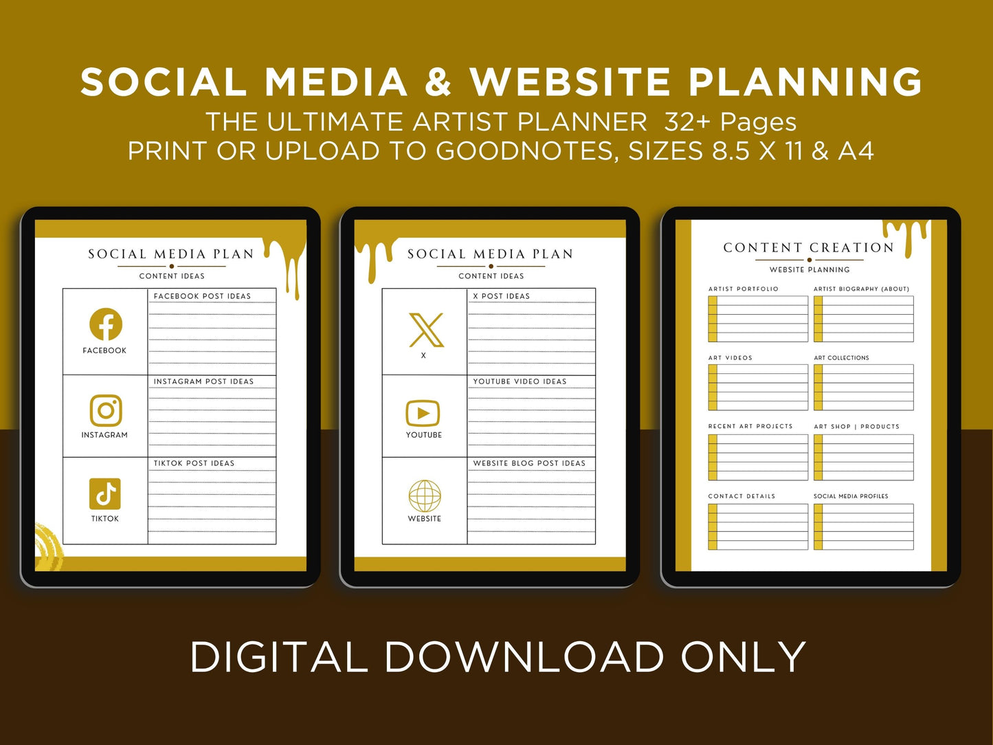The Artist Planner | A4 & 8.5x11" Printable PDF | Art Business & Studio Organiser
