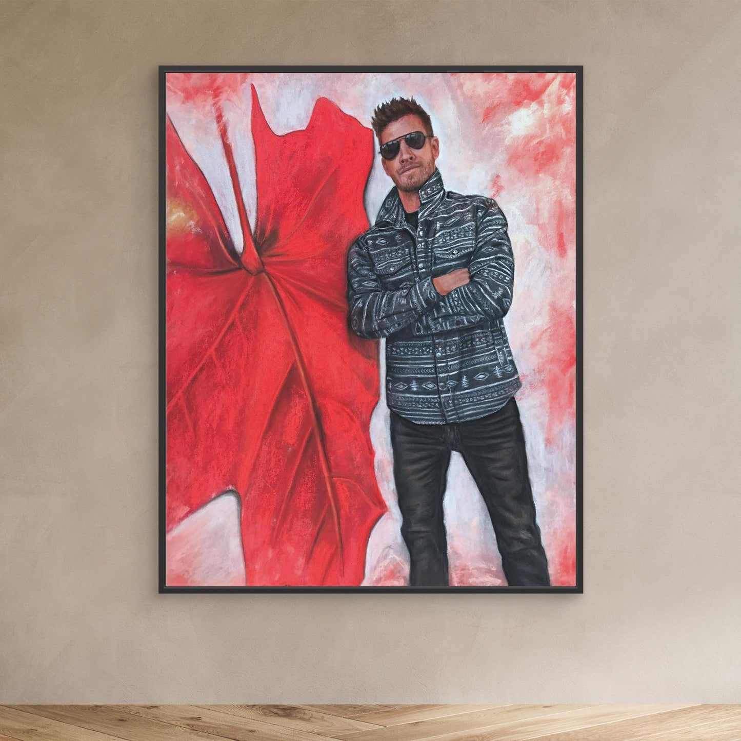 Echoes In Red - Chad Michael Collins Pastel Portrait Canvas Print