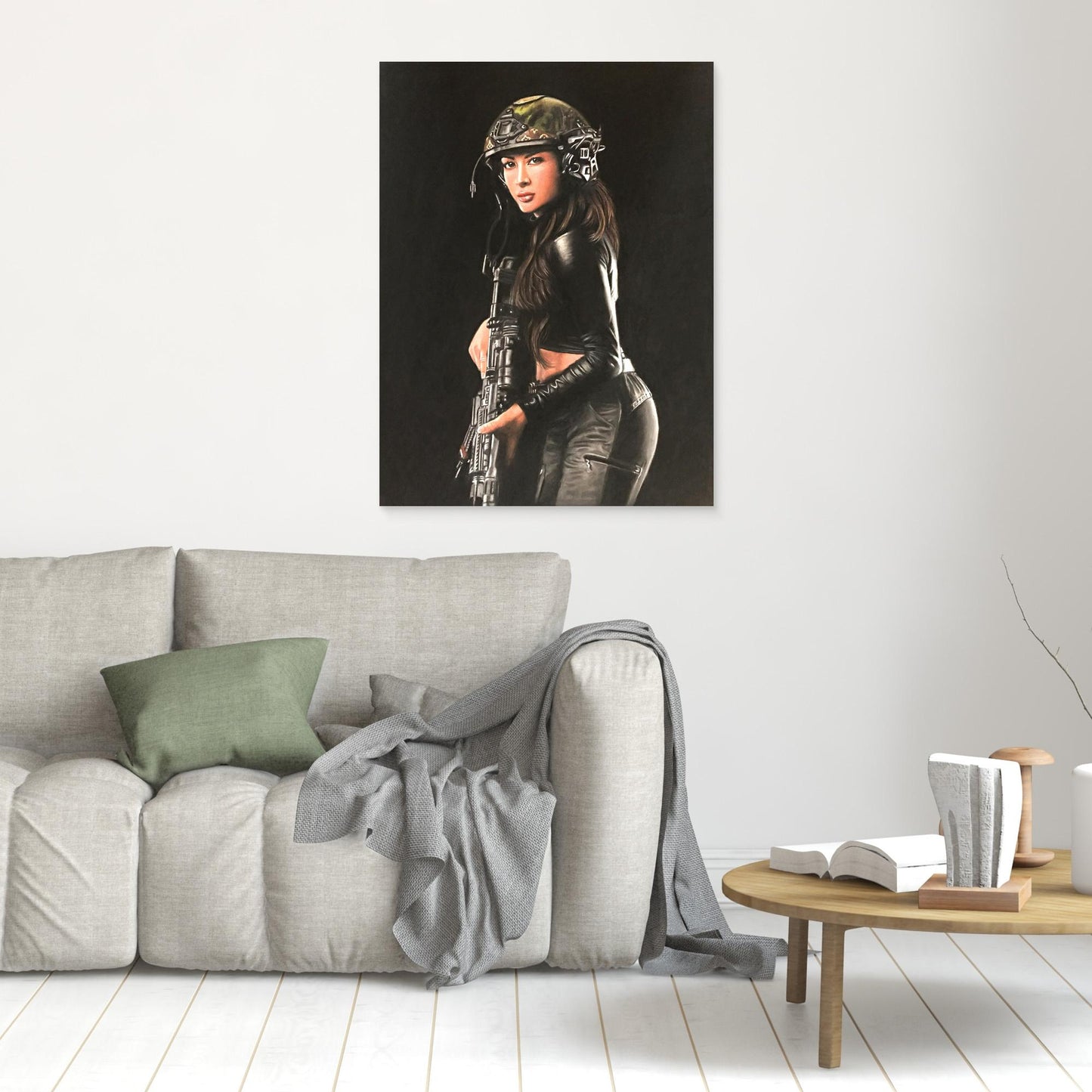 Shadow Hunter – April Nicol Pastel Portrait Canvas Print