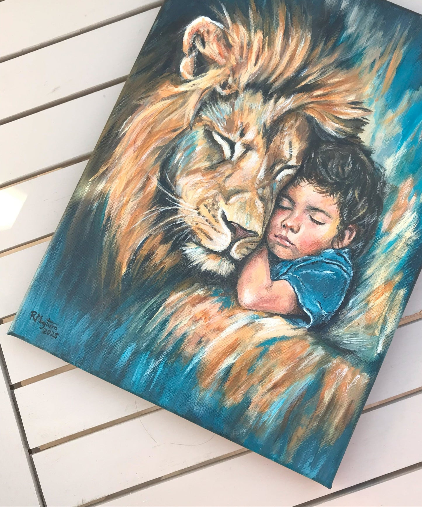 Rest in His Strength – Original Acrylic Painting by Rachel Maytum