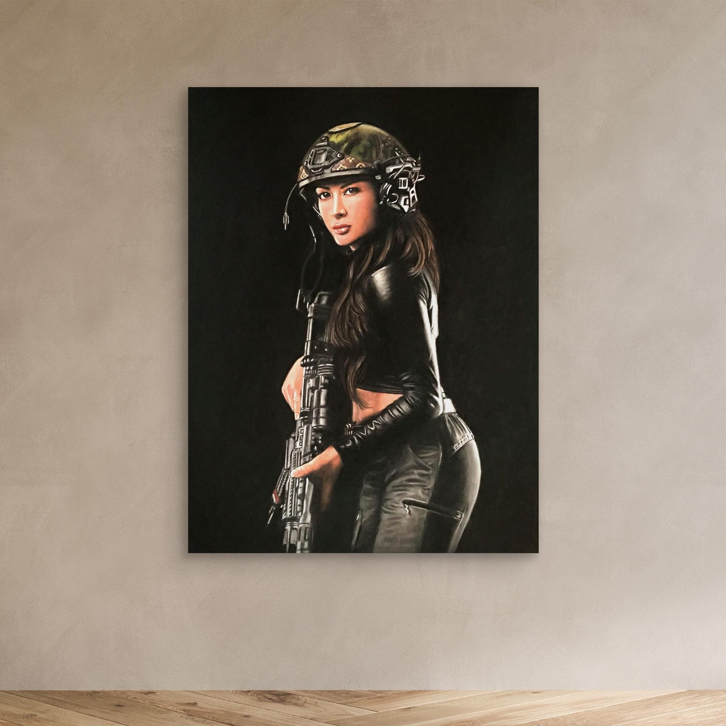 "Shadow Hunter" Pastel Portrait Canvas Print