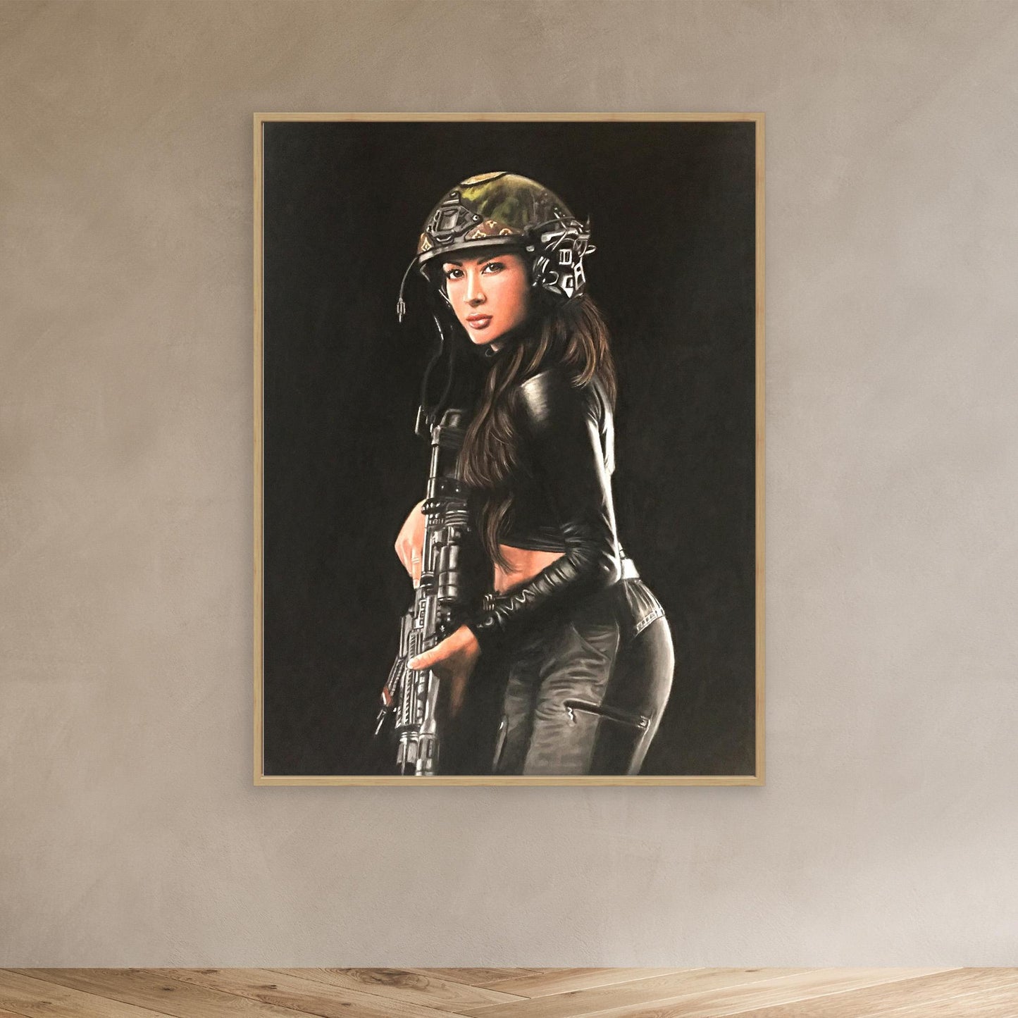 Shadow Hunter – April Nicol Pastel Portrait Canvas Print