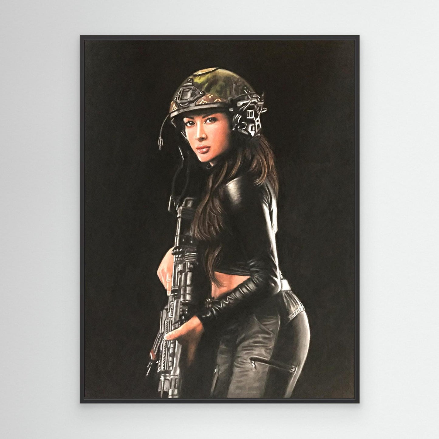 Shadow Hunter – April Nicol Pastel Portrait Canvas Print