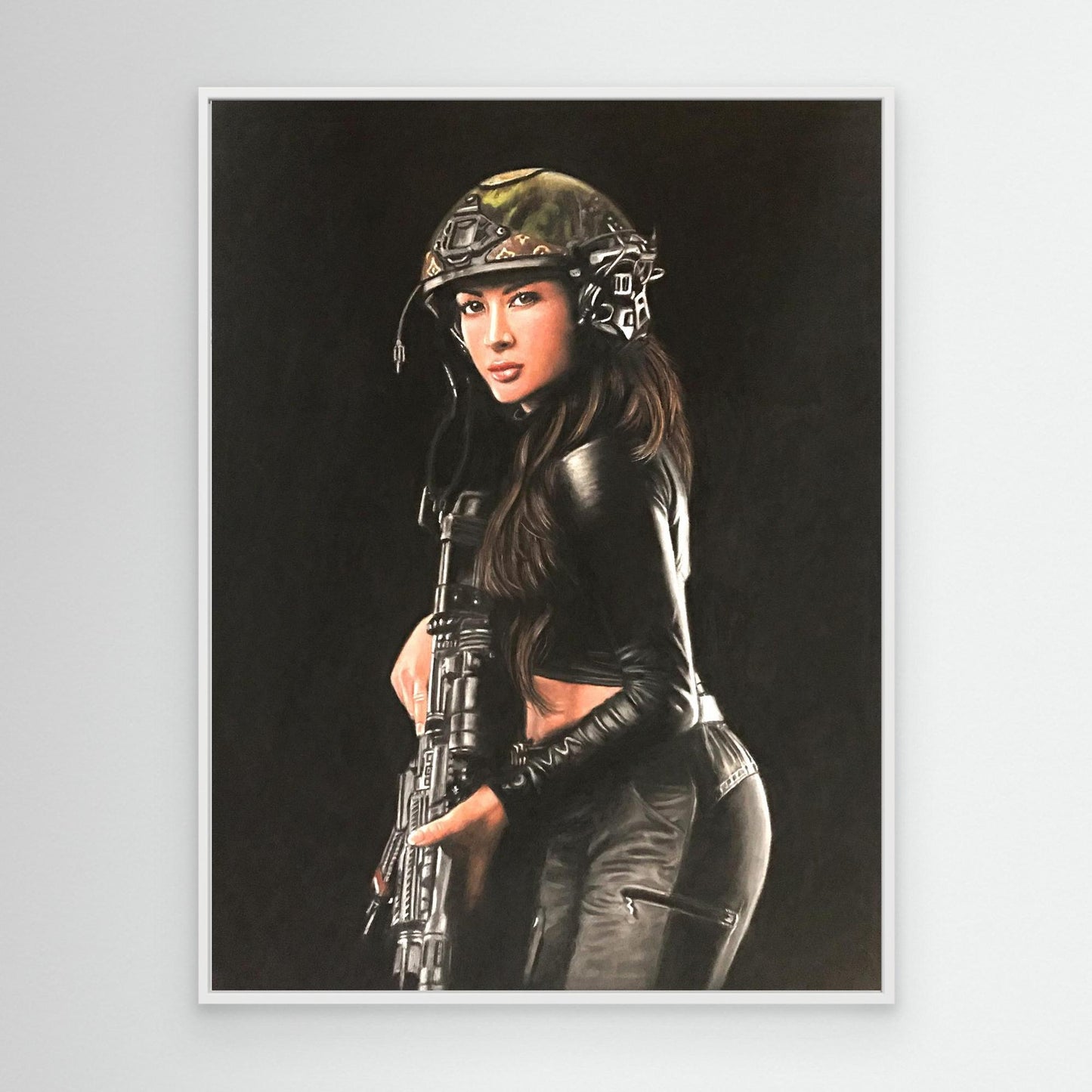Shadow Hunter – April Nicol Pastel Portrait Canvas Print
