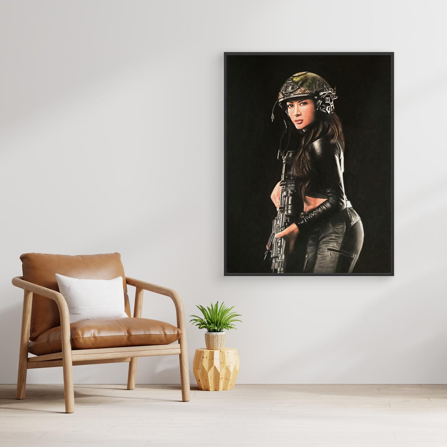 "Shadow Hunter" Pastel Portrait Canvas Print