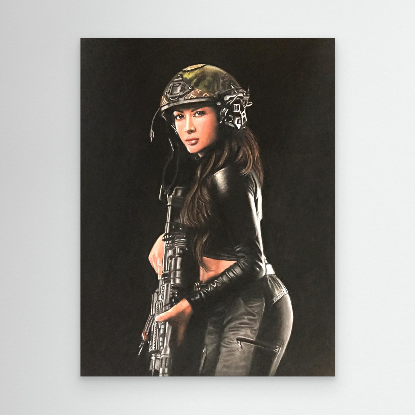 Shadow Hunter – April Nicol Pastel Portrait Canvas Print
