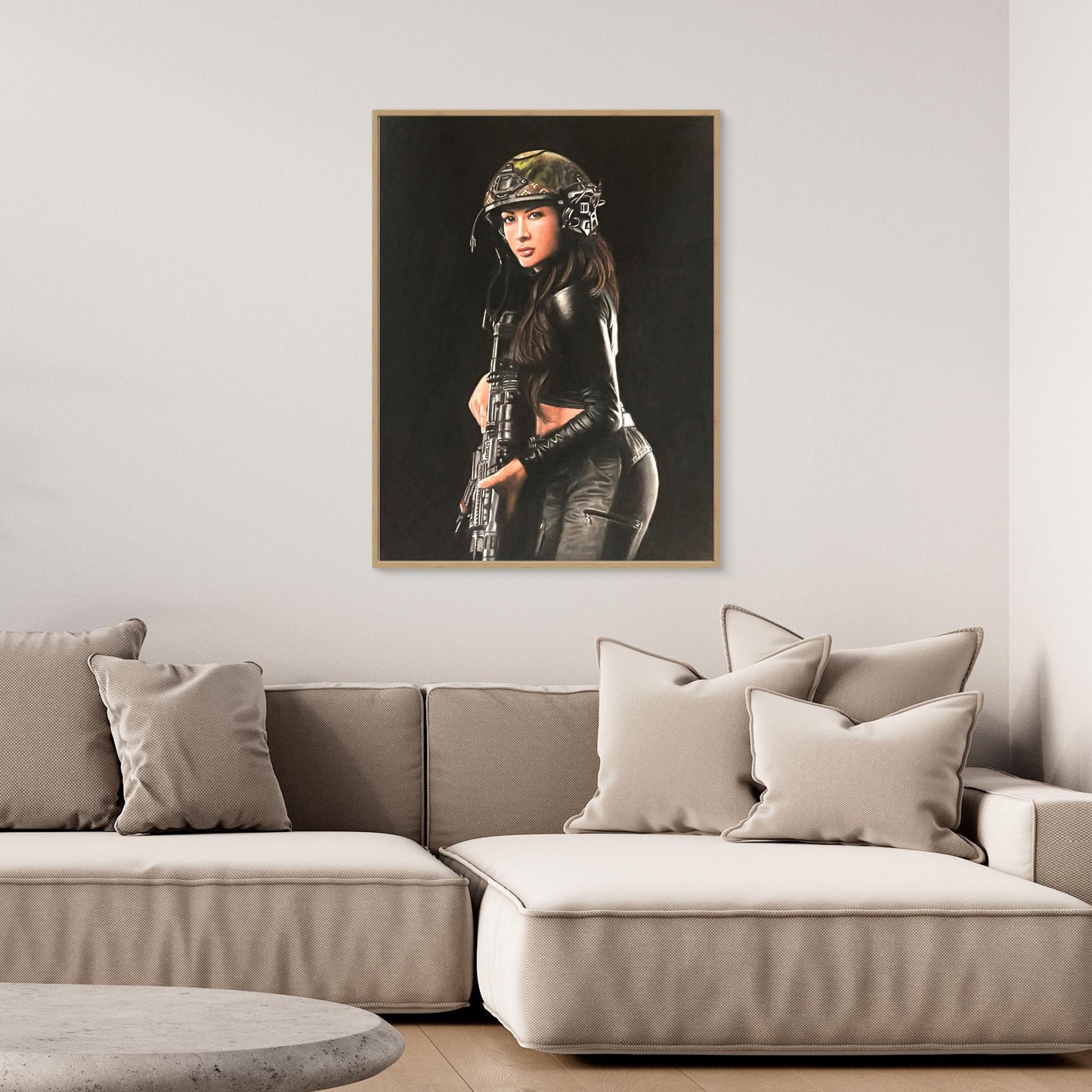 Shadow Hunter – April Nicol Pastel Portrait Canvas Print