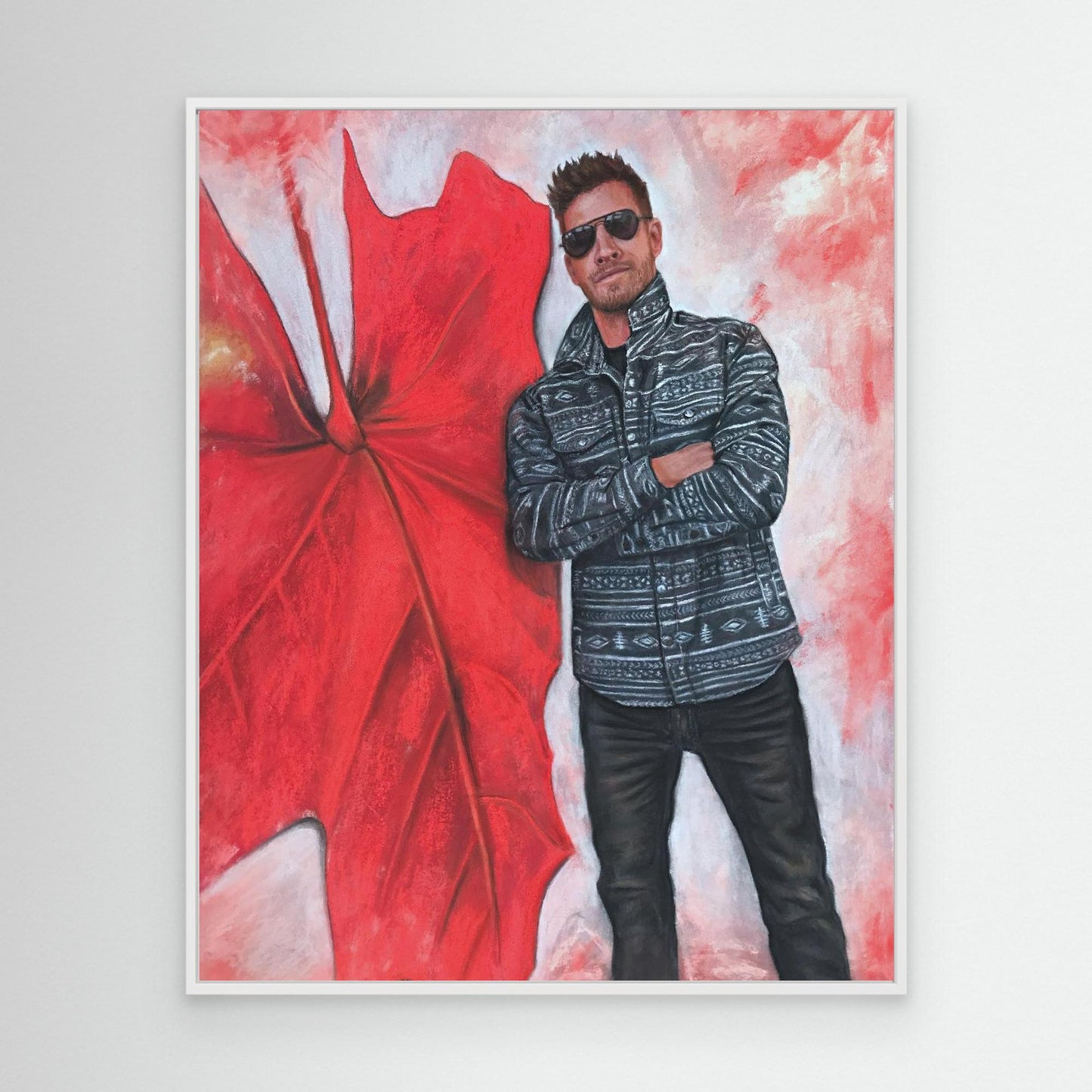 Echoes In Red - Chad Michael Collins Pastel Portrait Canvas Print