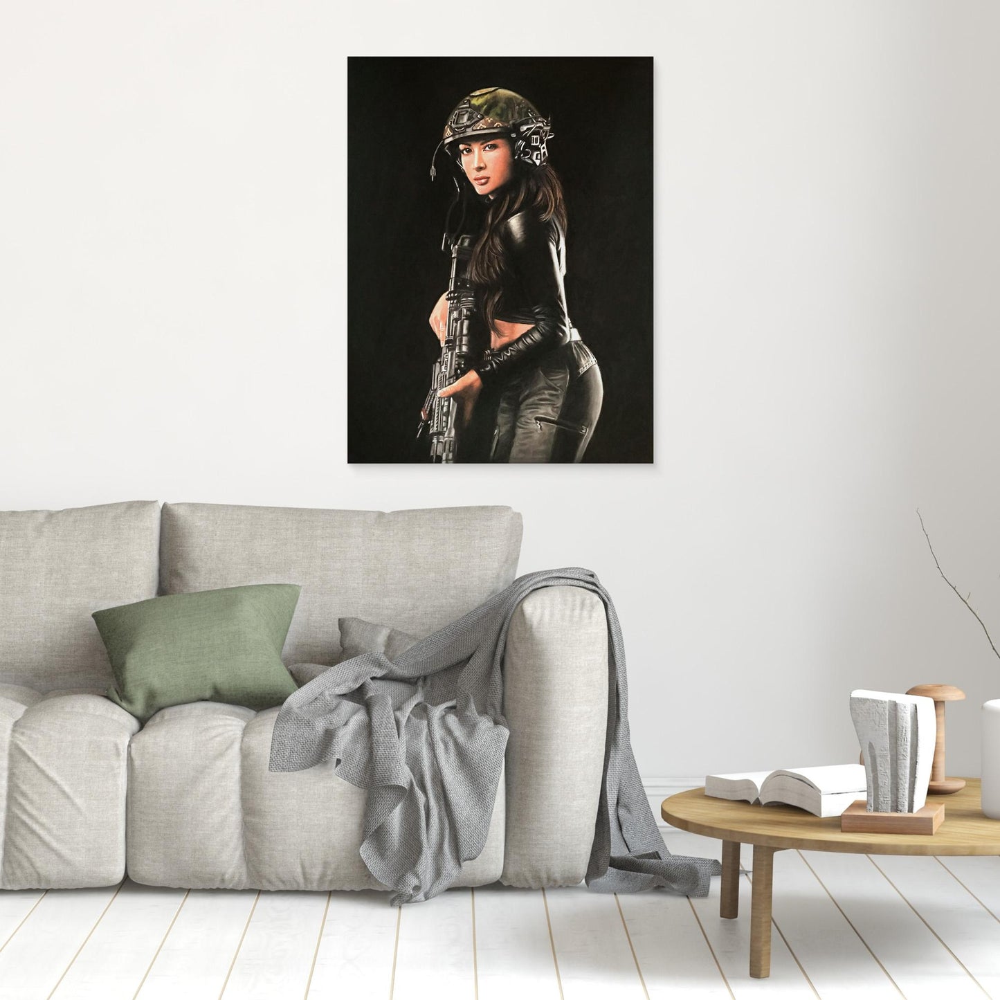 "Shadow Hunter" Pastel Portrait Canvas Print