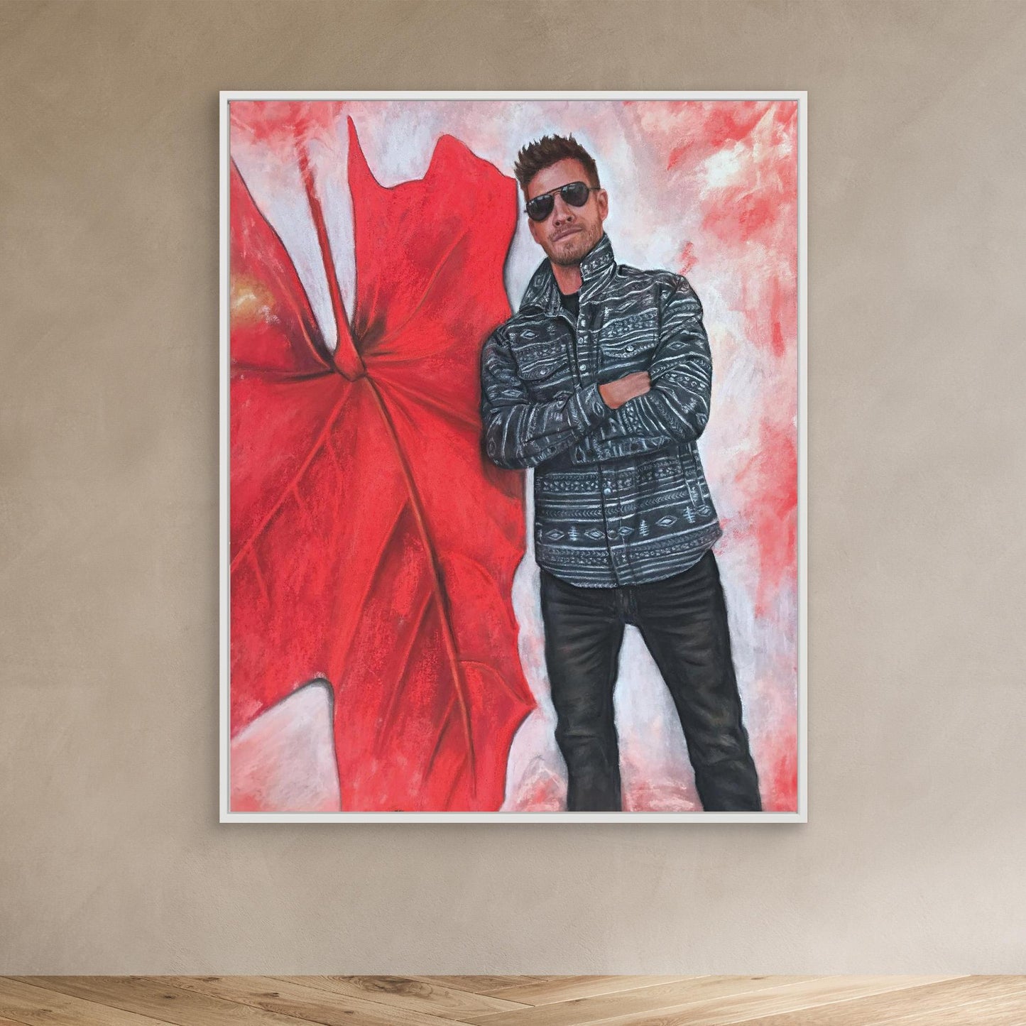 Echoes In Red - Chad Michael Collins Pastel Portrait Canvas Print