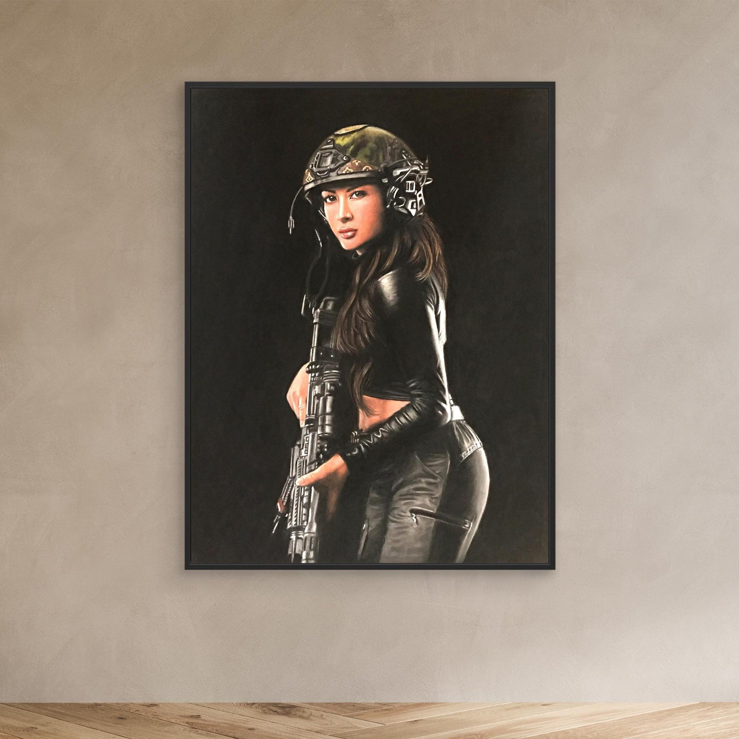 Shadow Hunter – April Nicol Pastel Portrait Canvas Print