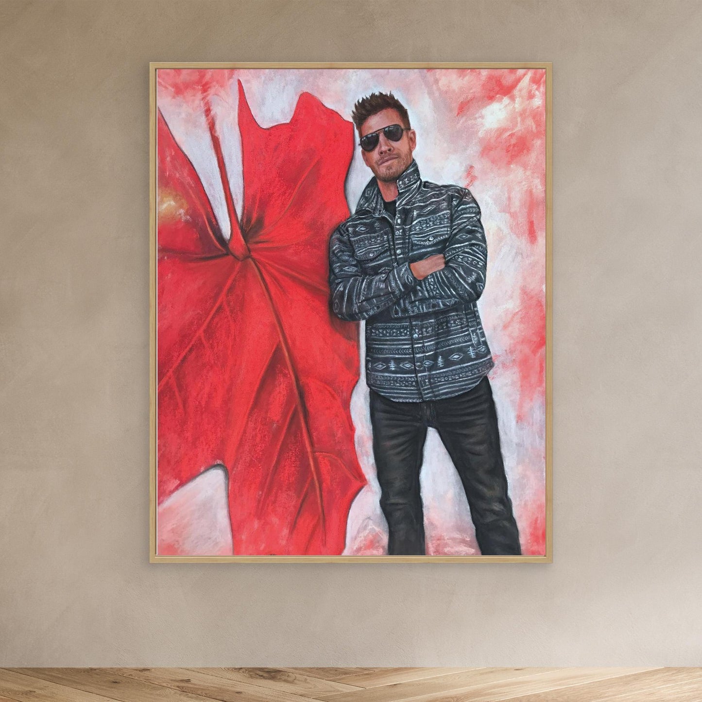 Echoes In Red - Chad Michael Collins Pastel Portrait Canvas Print