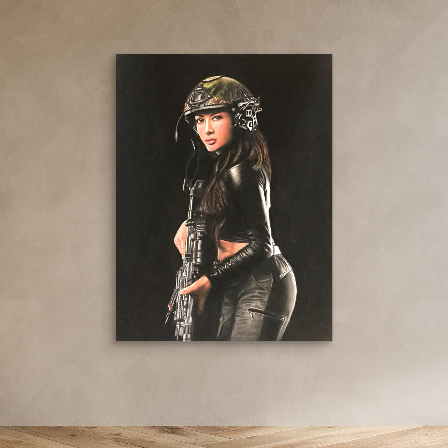 Shadow Hunter – April Nicol Pastel Portrait Canvas Print