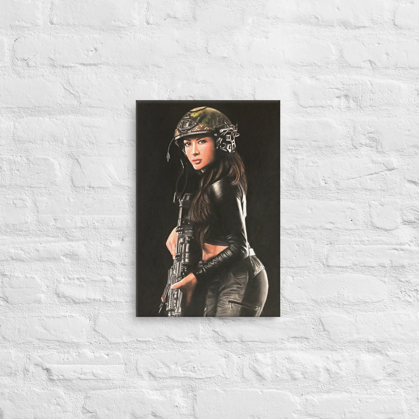 Shadow Hunter – April Nicol Pastel Portrait Thin Canvas Print