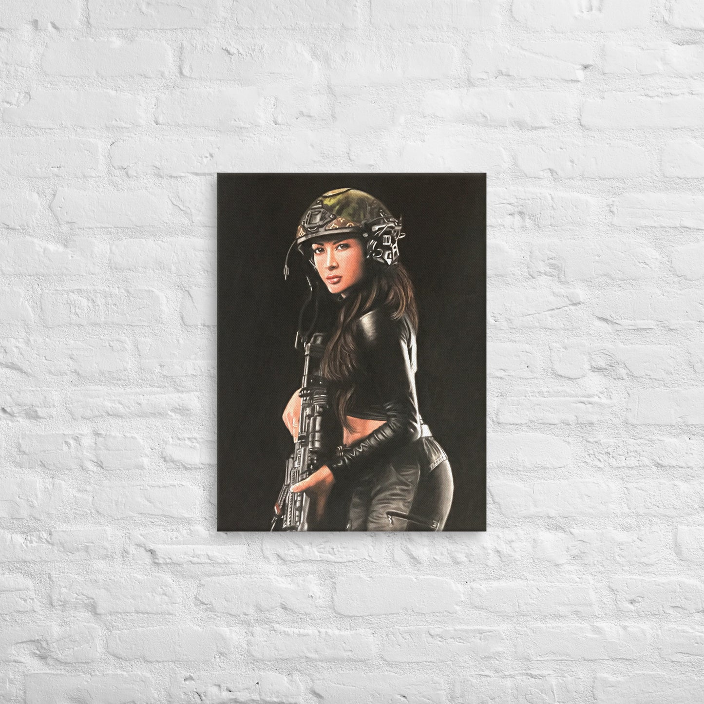 Shadow Hunter – April Nicol Pastel Portrait Thin Canvas Print