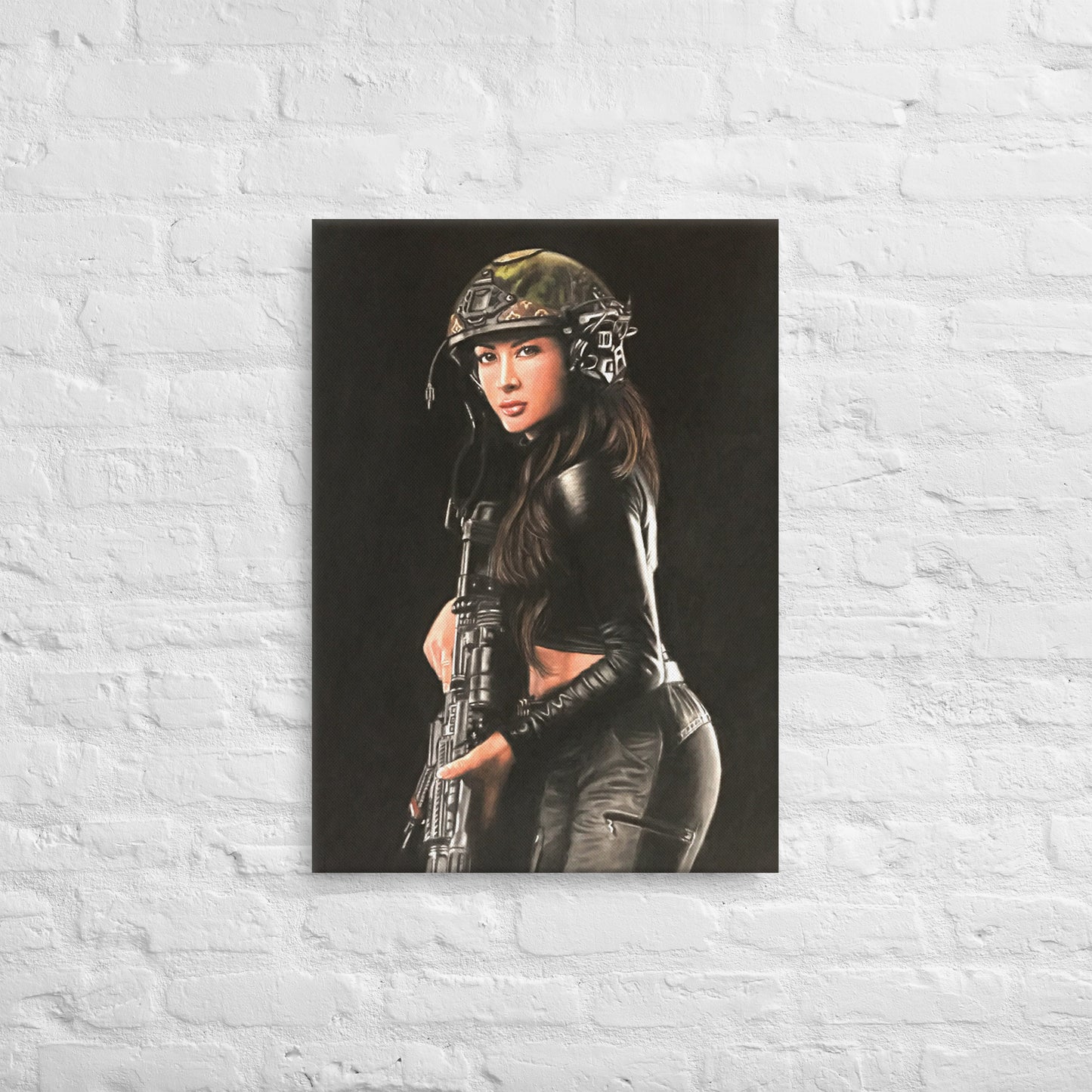 Shadow Hunter – April Nicol Pastel Portrait Thin Canvas Print