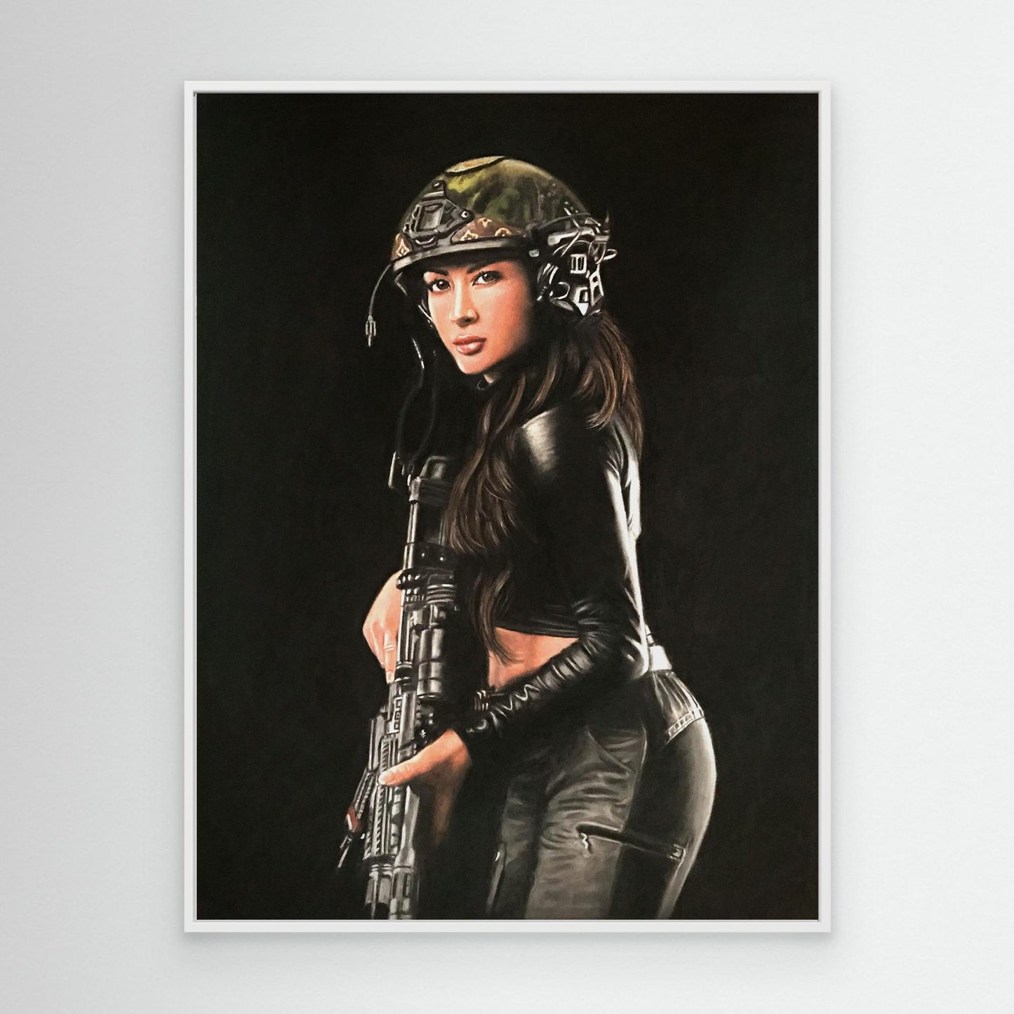 "Shadow Hunter" Pastel Portrait Canvas Print