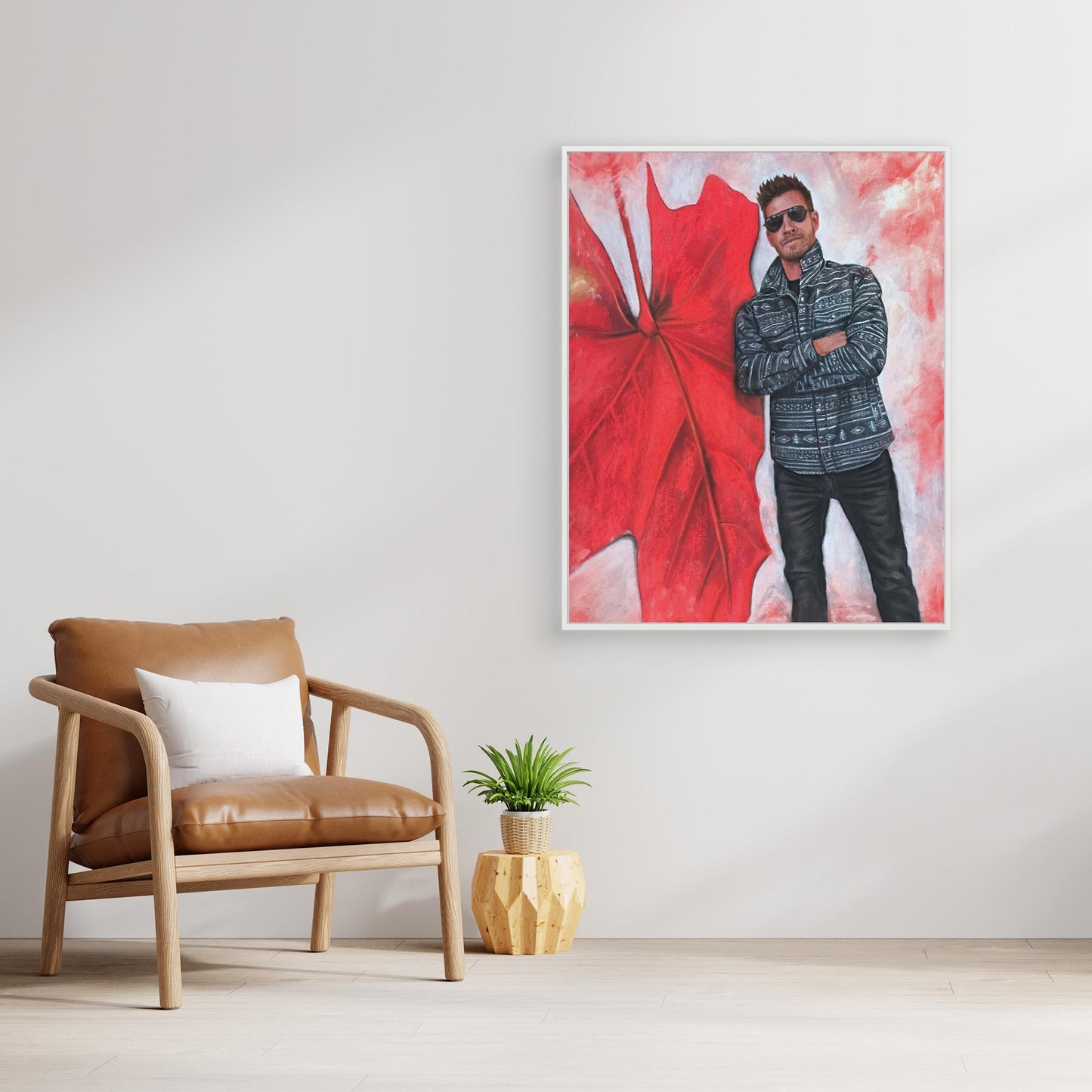 Echoes In Red - Chad Michael Collins Pastel Portrait Canvas Print