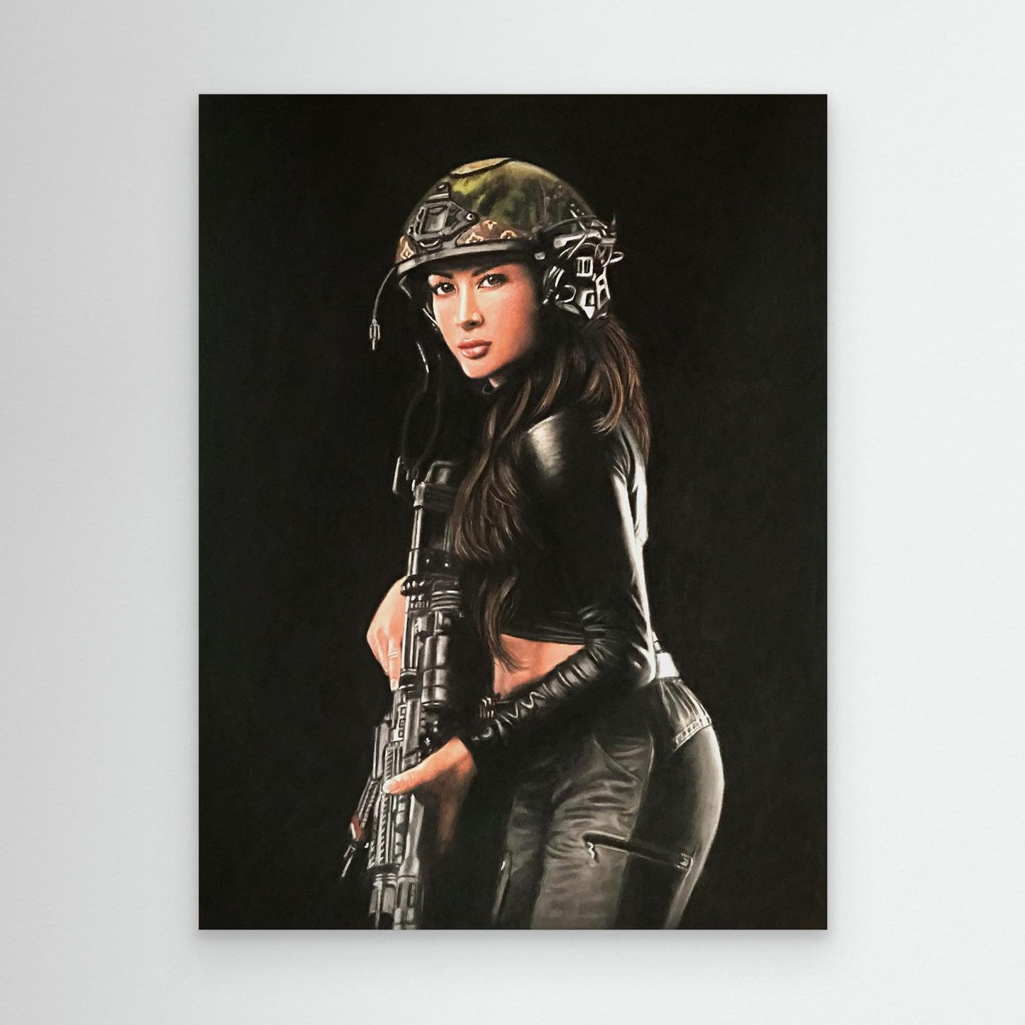 "Shadow Hunter" Pastel Portrait Canvas Print