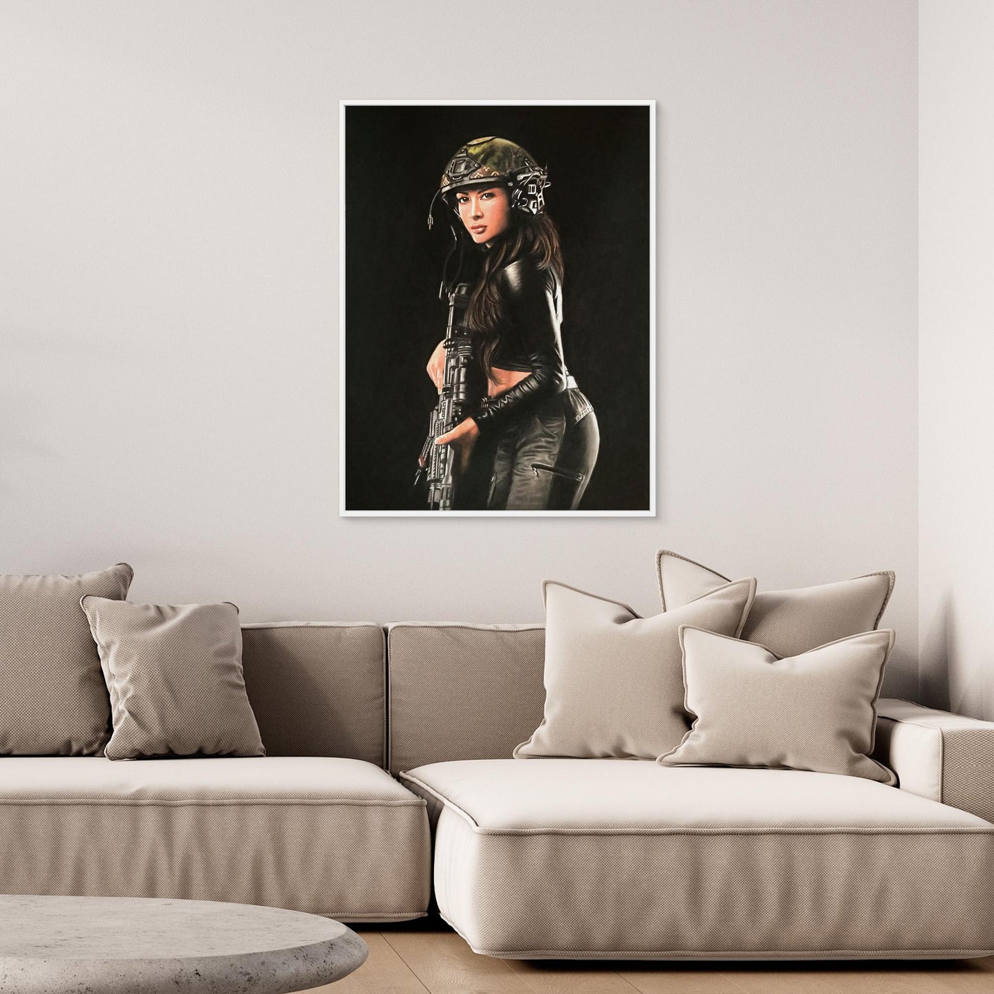 "Shadow Hunter" Pastel Portrait Canvas Print