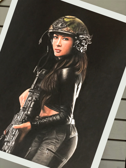 Shadow Hunter – April Nicol Pastel Portrait (Open Edition) Fine Art Giclée Print