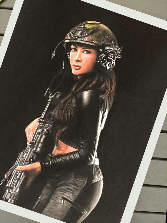 Shadow Hunter – April Nicol Pastel Portrait (Limited Edition) Fine Art Giclée Print