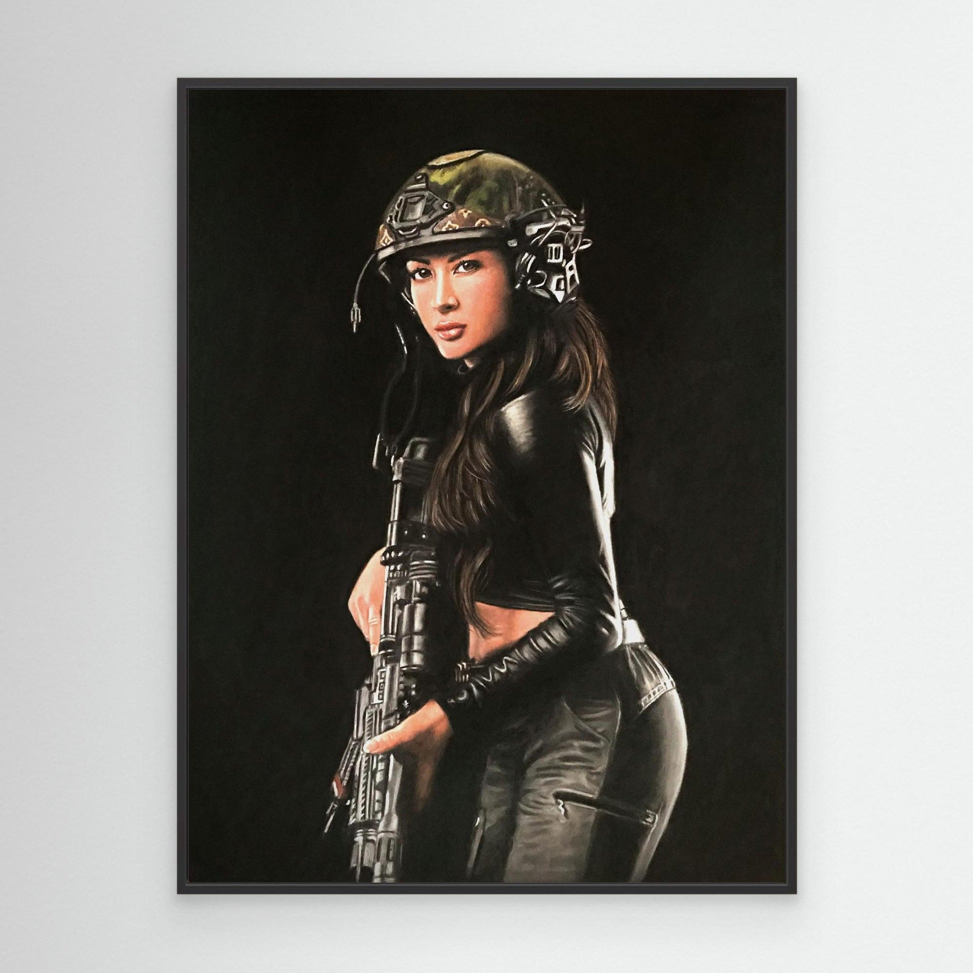 "Shadow Hunter" Pastel Portrait Canvas Print