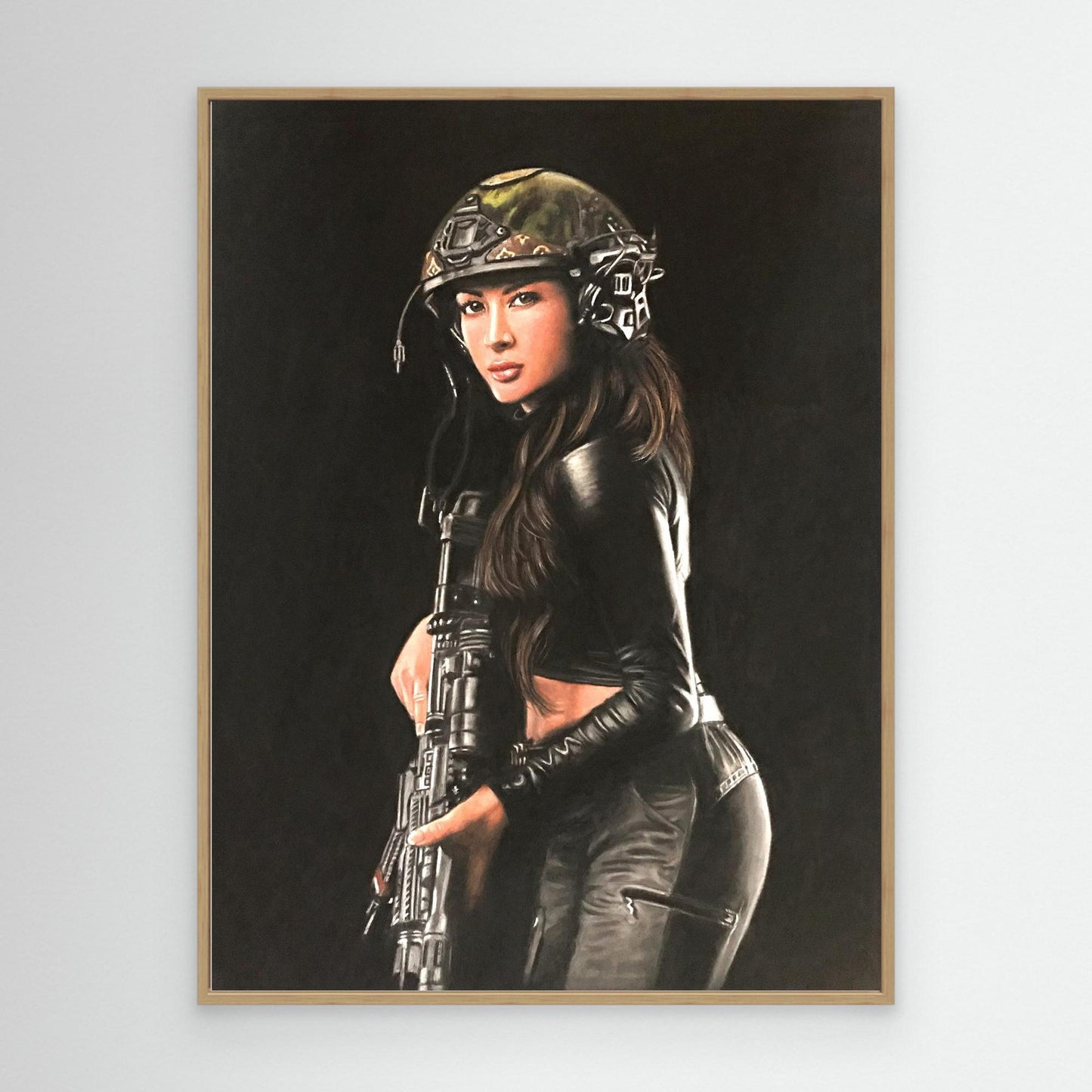 Shadow Hunter – April Nicol Pastel Portrait Canvas Print
