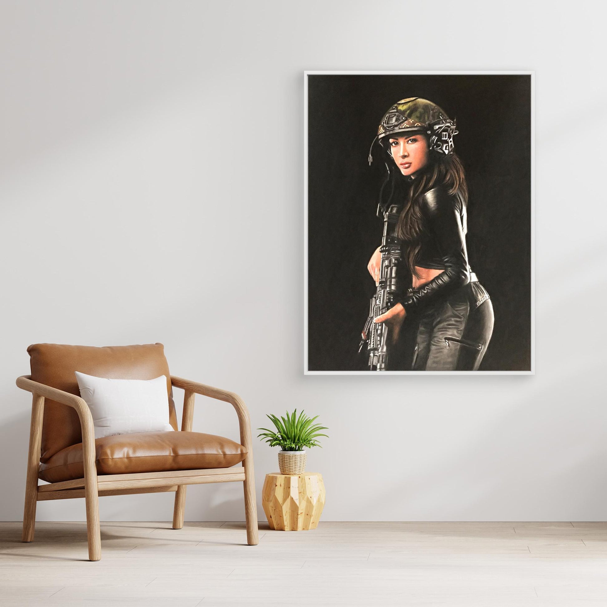Shadow Hunter – April Nicol Pastel Portrait Canvas Print