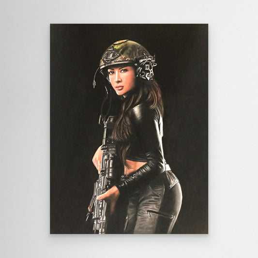 Shadow Hunter – April Nicol Pastel Portrait Canvas Print