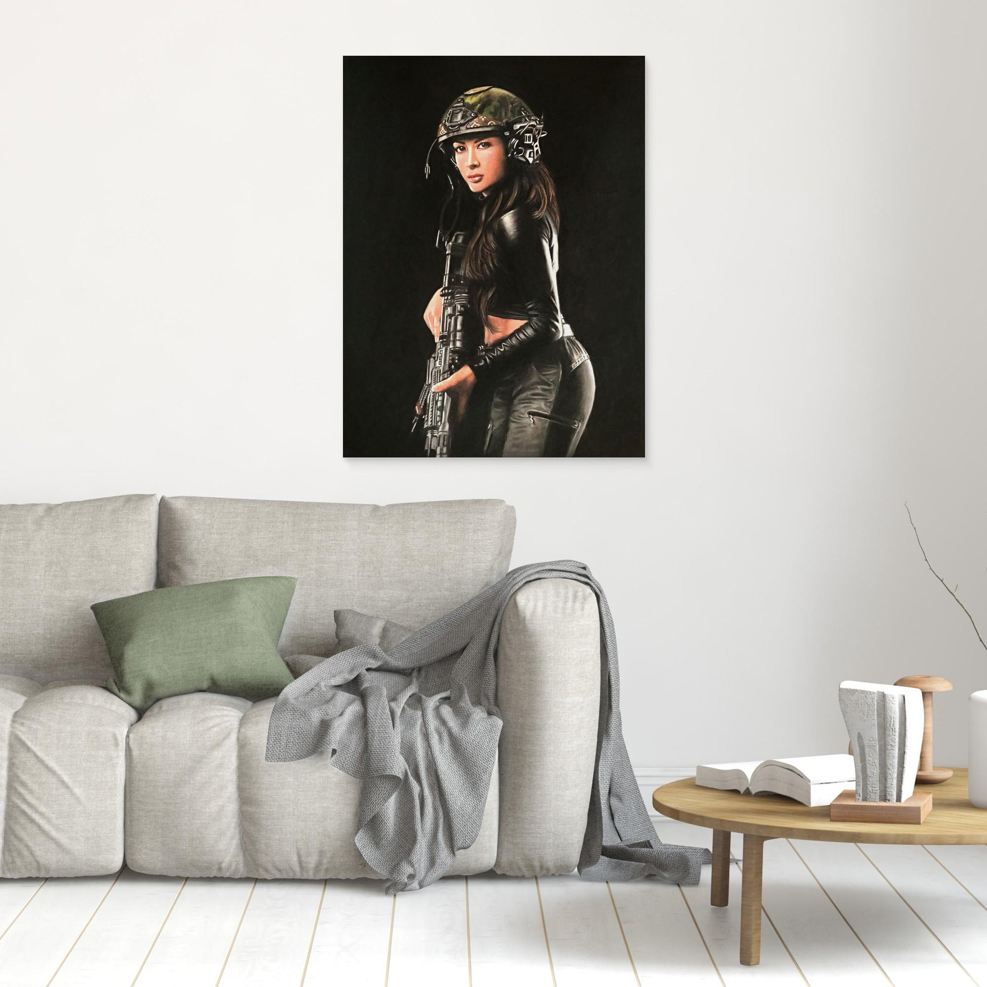 "Shadow Hunter" Pastel Portrait Canvas Print