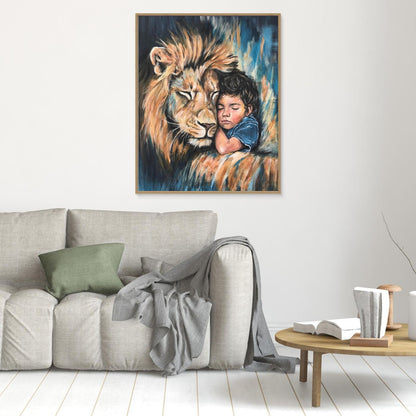The Lion and Child Canvas Art Print