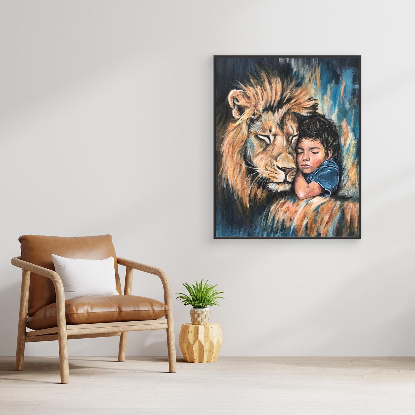 The Lion and Child Canvas Art Print