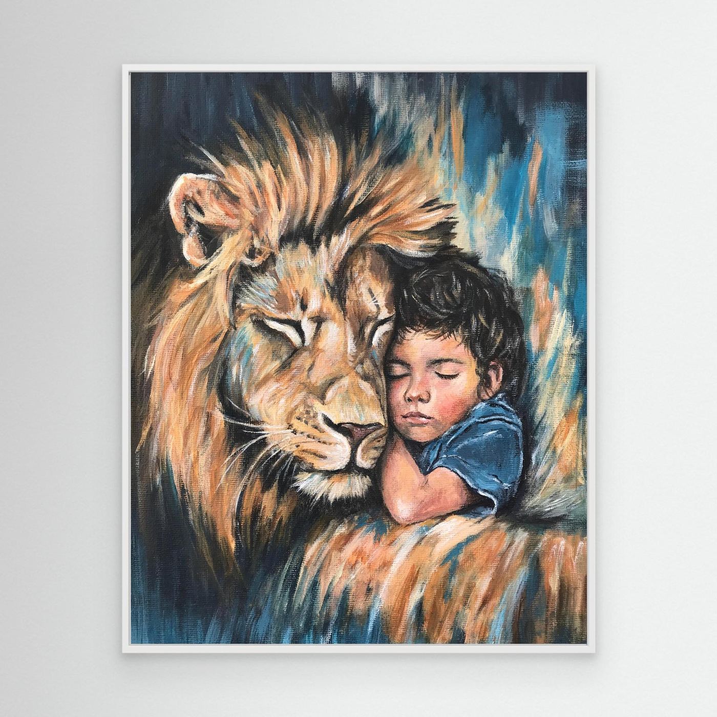 The Lion and Child Canvas Art Print