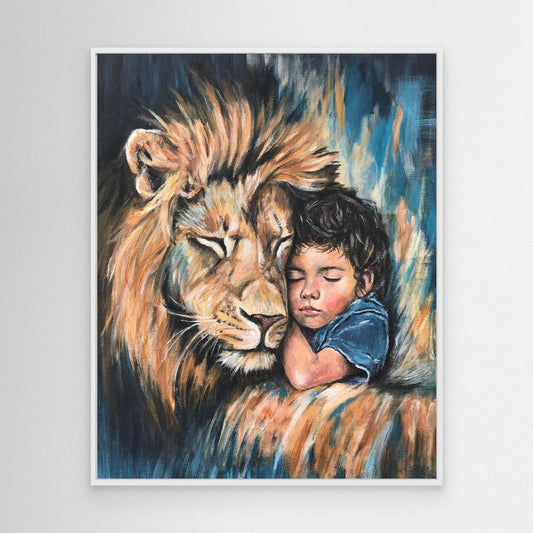 The Lion and Child Canvas Art Print