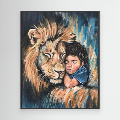 The Lion and Child Canvas Art Print