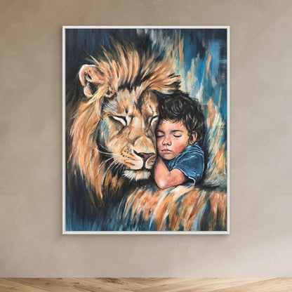 The Lion and Child Canvas Art Print