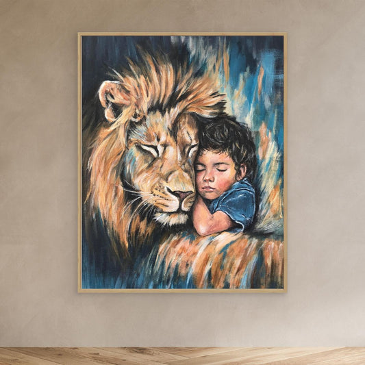 The Lion and Child Canvas Art Print