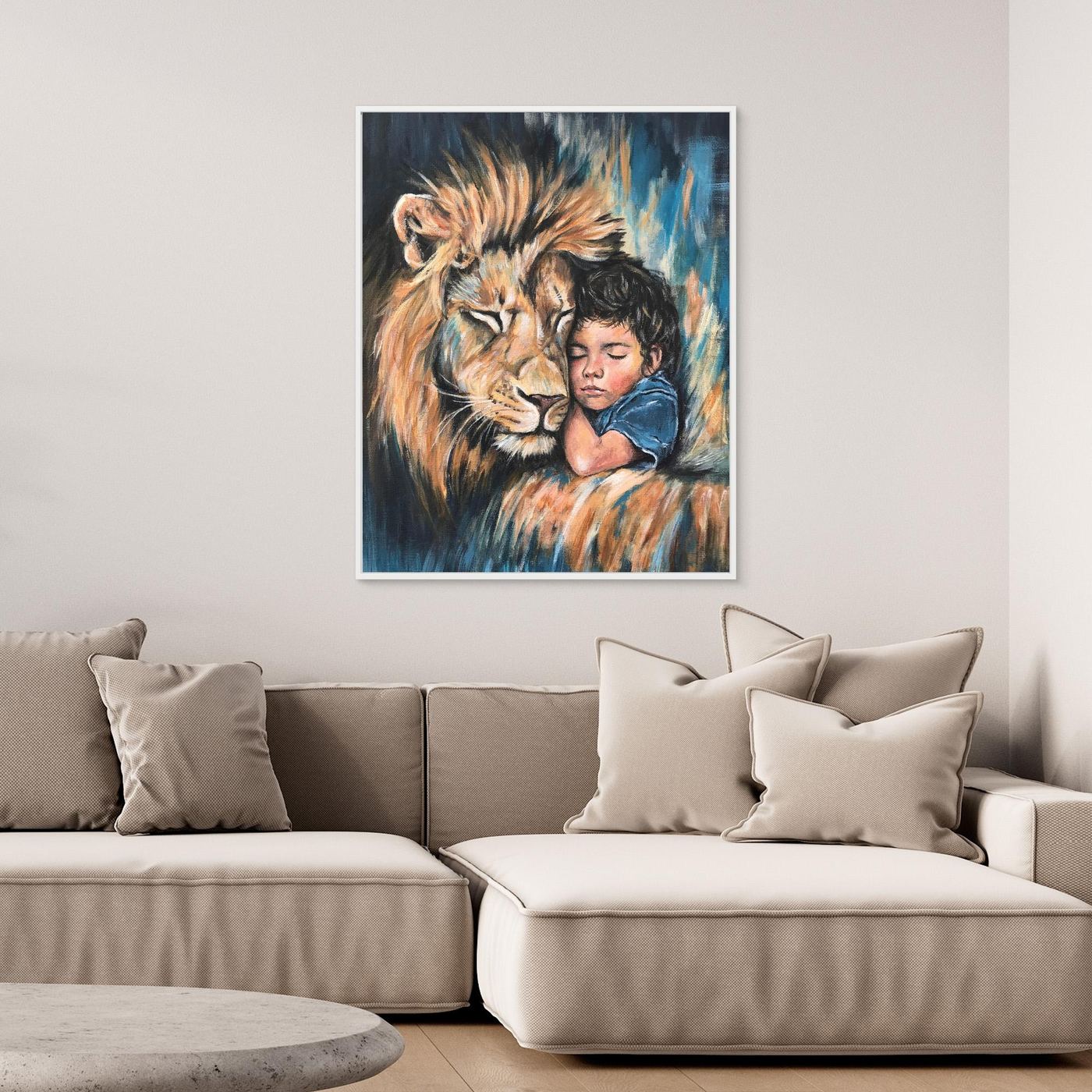 The Lion and Child Canvas Art Print