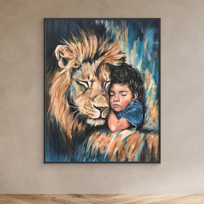 The Lion and Child Canvas Art Print