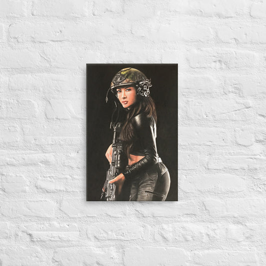 Shadow Hunter – April Nicol Pastel Portrait Thin Canvas Print