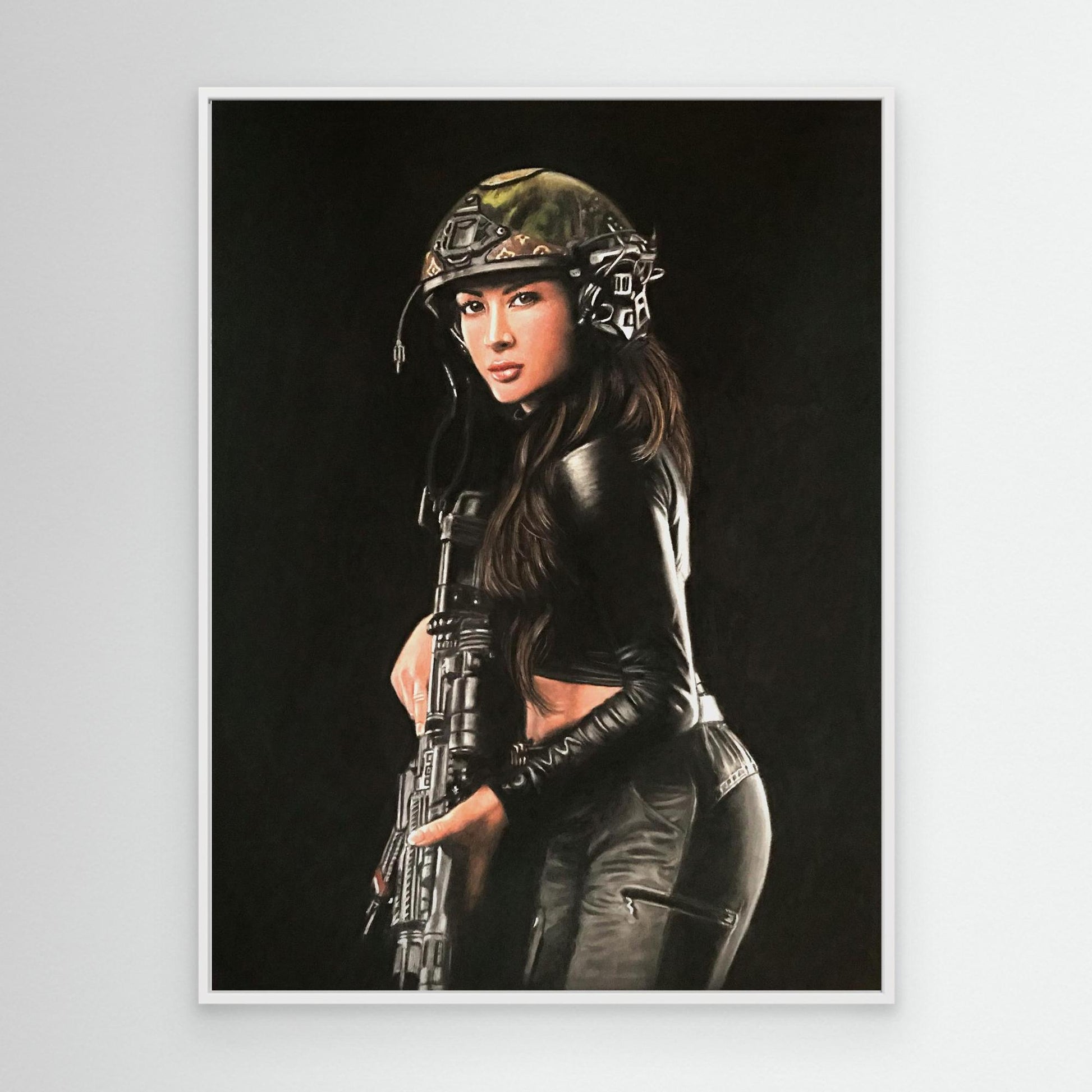 "Shadow Hunter" Pastel Portrait Canvas Print