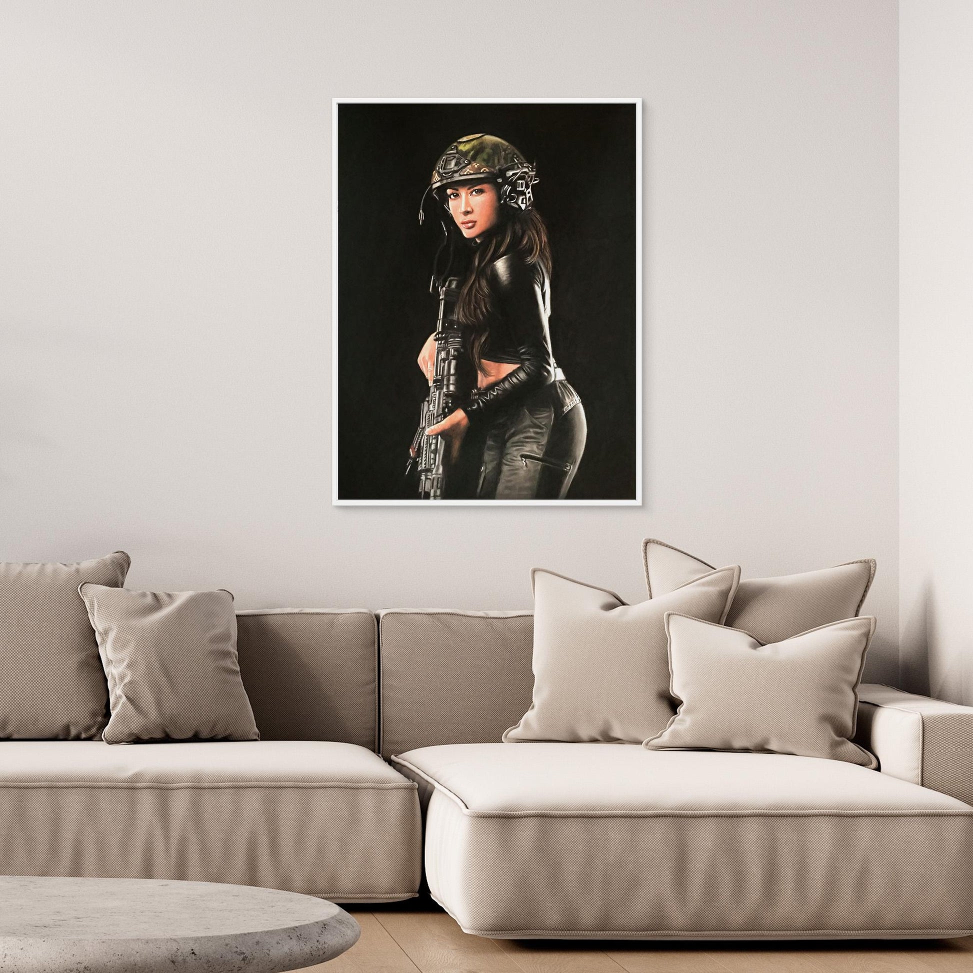 "Shadow Hunter" Pastel Portrait Canvas Print